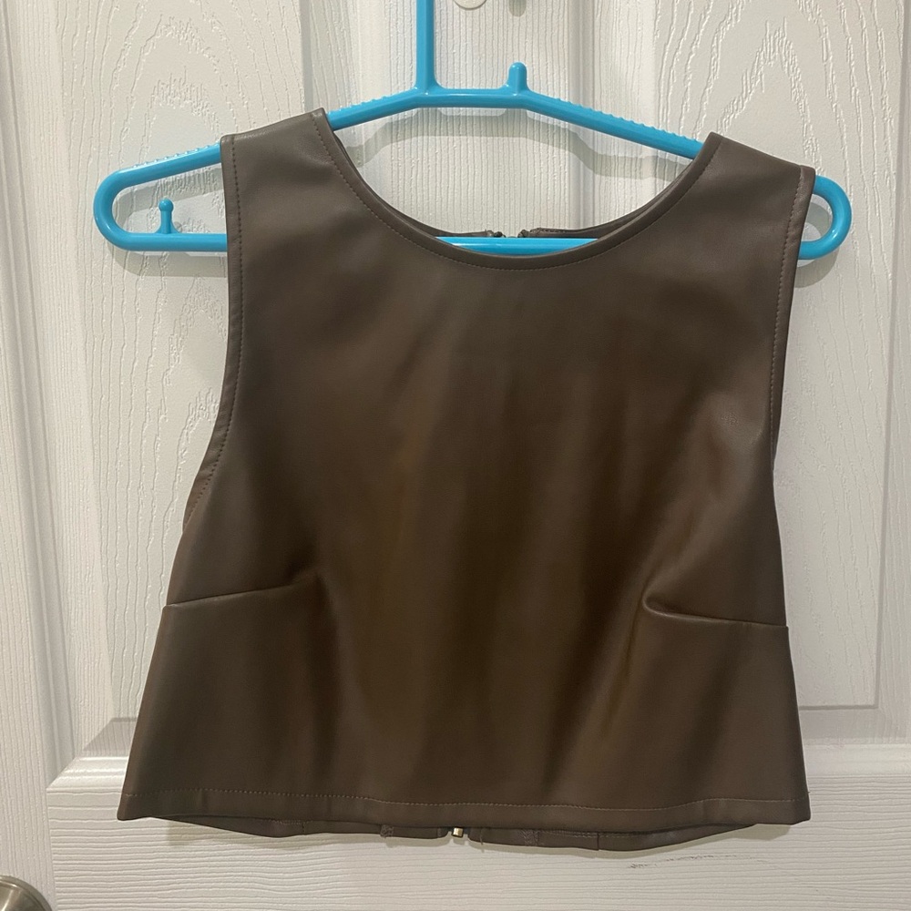 Brown Sleeveless Women's Top